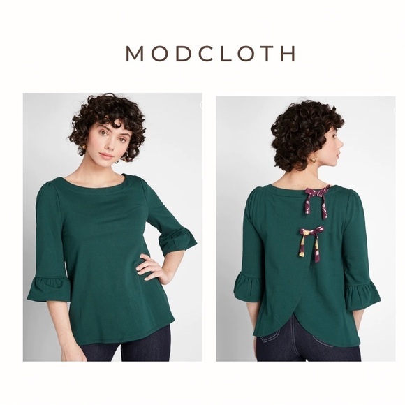 Modcloth Tops - ModCloth Spiffed-Up Sunday Pullover In green -  size XL